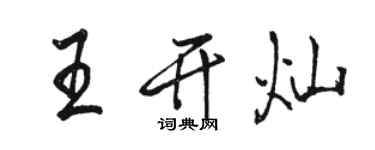 駱恆光王開燦行書個性簽名怎么寫