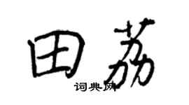 王正良田荔行書個性簽名怎么寫
