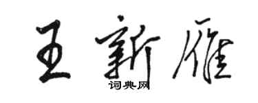駱恆光王新雁行書個性簽名怎么寫