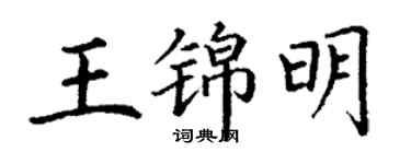 丁謙王錦明楷書個性簽名怎么寫