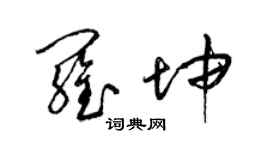 梁錦英羅坤草書個性簽名怎么寫