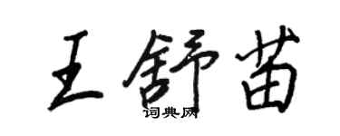 王正良王舒苗行書個性簽名怎么寫