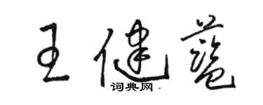 駱恆光王健藍草書個性簽名怎么寫