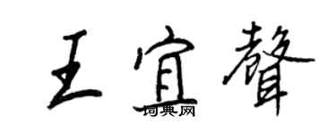 王正良王宜聲行書個性簽名怎么寫