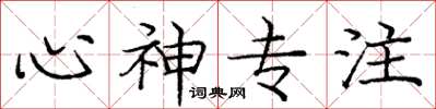 龐中華心神專注楷書怎么寫