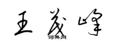 梁錦英王茂峰草書個性簽名怎么寫