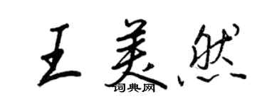 王正良王美然行書個性簽名怎么寫