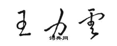 駱恆光王力雲草書個性簽名怎么寫