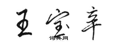 駱恆光王寶辛行書個性簽名怎么寫