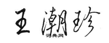 駱恆光王潮珍行書個性簽名怎么寫