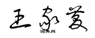 曾慶福王家慶草書個性簽名怎么寫