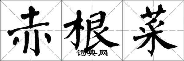 翁闓運赤根菜楷書怎么寫