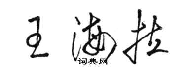 駱恆光王海拉草書個性簽名怎么寫