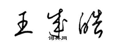 梁錦英王成皓草書個性簽名怎么寫