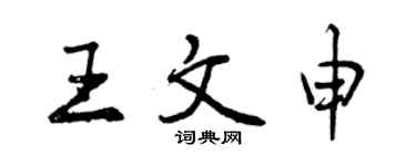 曾慶福王文申行書個性簽名怎么寫