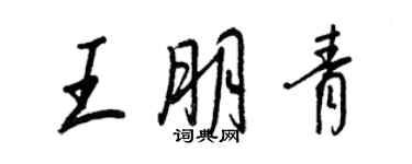 王正良王朋青行書個性簽名怎么寫