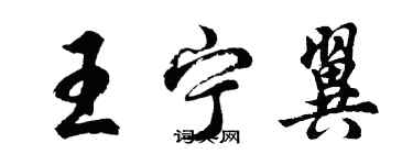 胡問遂王寧翼行書個性簽名怎么寫