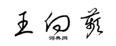 梁錦英王向苹草書個性簽名怎么寫