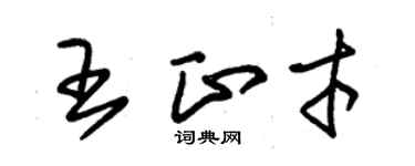 朱錫榮王正才草書個性簽名怎么寫