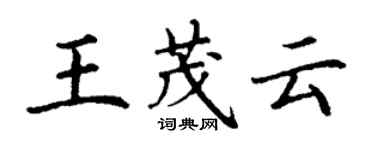 丁謙王茂雲楷書個性簽名怎么寫