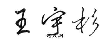 駱恆光王宇杉行書個性簽名怎么寫
