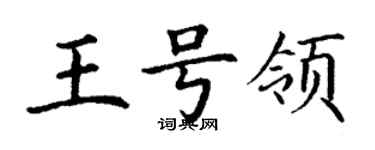 丁謙王號領楷書個性簽名怎么寫