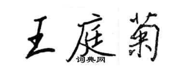 王正良王庭菊行書個性簽名怎么寫