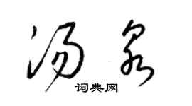 梁錦英湯泉草書個性簽名怎么寫