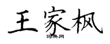 丁謙王家楓楷書個性簽名怎么寫