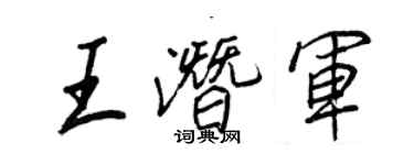 王正良王潛軍行書個性簽名怎么寫