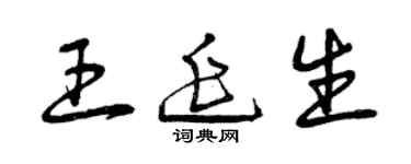 曾慶福王延生草書個性簽名怎么寫