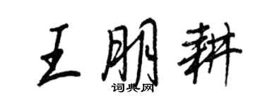 王正良王朋耕行書個性簽名怎么寫