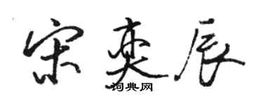 駱恆光宋奕辰行書個性簽名怎么寫