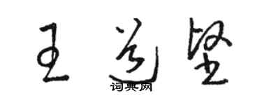 駱恆光王道堅草書個性簽名怎么寫