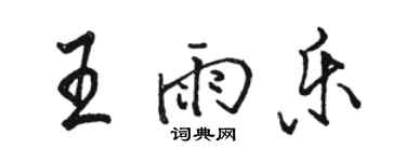 駱恆光王雨樂行書個性簽名怎么寫