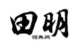胡問遂田明行書個性簽名怎么寫