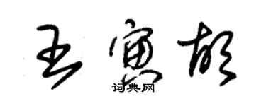 朱錫榮王寅胡草書個性簽名怎么寫