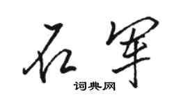 駱恆光石軍行書個性簽名怎么寫
