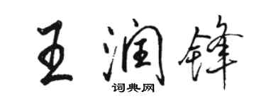 駱恆光王潤鋒行書個性簽名怎么寫