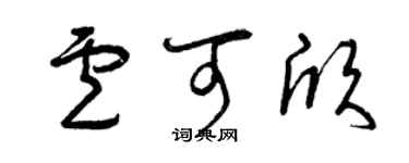 曾慶福盧可欣草書個性簽名怎么寫