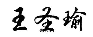 胡問遂王聖瑜行書個性簽名怎么寫