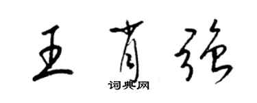 梁錦英王肖強草書個性簽名怎么寫