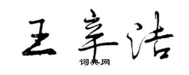 曾慶福王辛潔行書個性簽名怎么寫