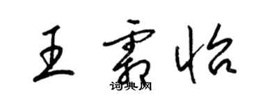 梁錦英王霜怡草書個性簽名怎么寫