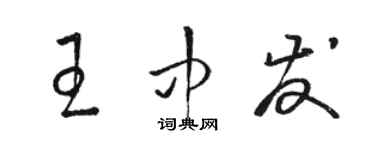 駱恆光王中發草書個性簽名怎么寫