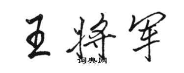 駱恆光王將軍行書個性簽名怎么寫