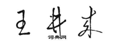 駱恆光王井來草書個性簽名怎么寫