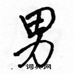 駱恆光寫的硬筆行書男