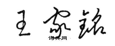 駱恆光王家銘草書個性簽名怎么寫