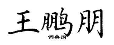 丁謙王鵬朋楷書個性簽名怎么寫